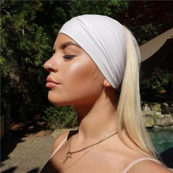 4 Pack Turban Headbands for Women Wide Vintage Head Wraps Knotted Cute - Picture 3 of 14